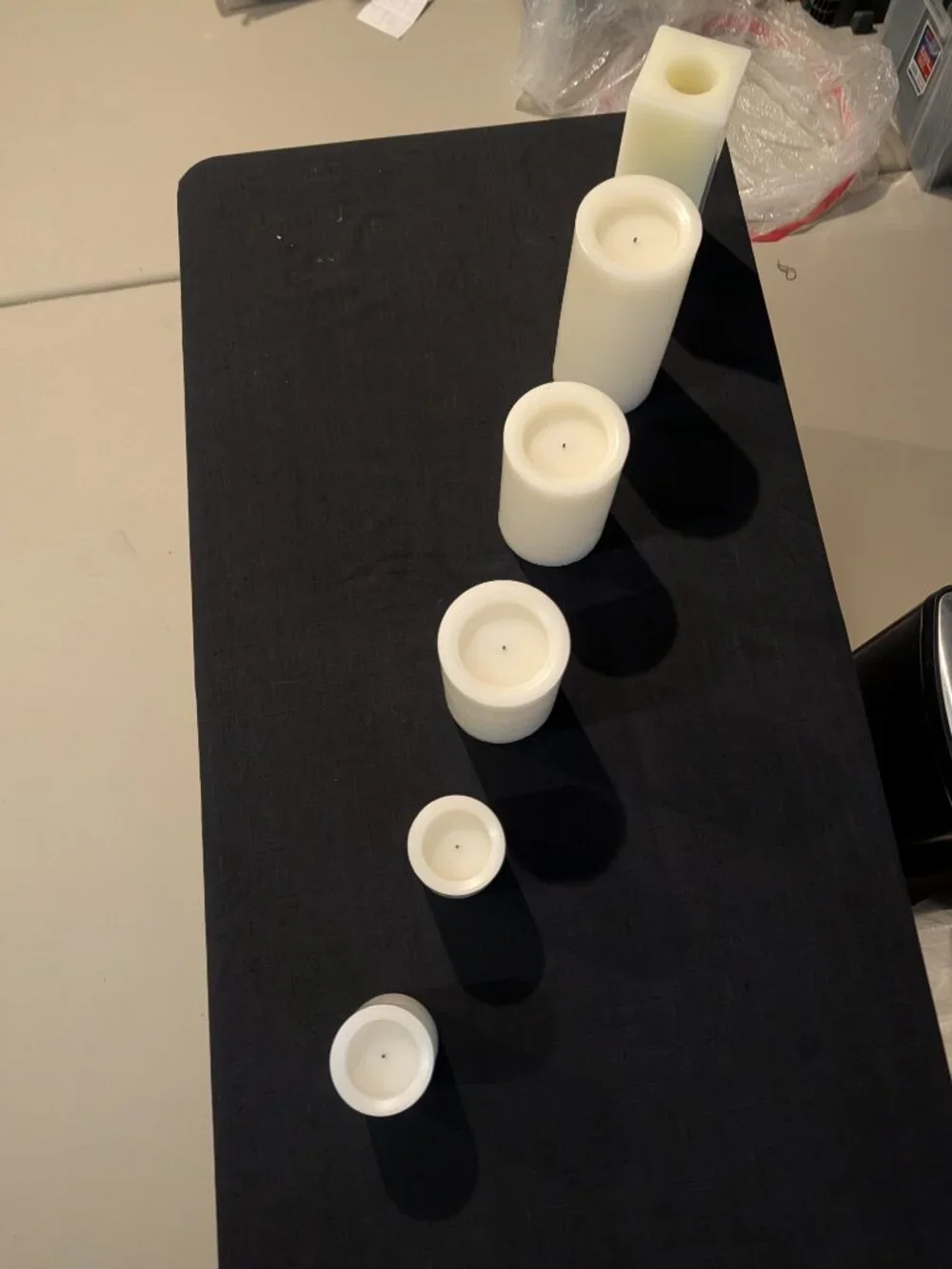 Real Wax Flameless LED Candle Lot - Varying Sizes, Amber Flicker Glow (Set of 6